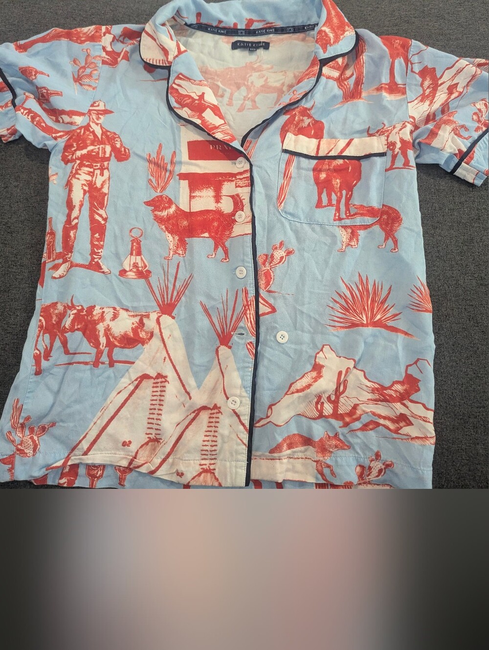 Katie Kime Texas Toile Pajama Top